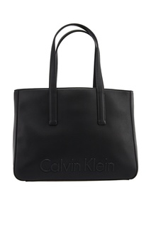 Черная сумка-тоут с логотипом Calvin Klein
