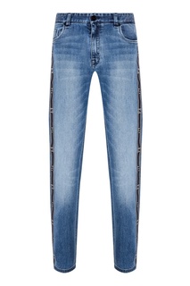Зауженные синие джинсы Fendi