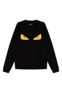 Черный свитшот с аппликацией Fendi
