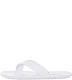 Резиновые шлепанцы белого цвета Diesel