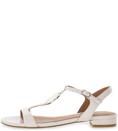 Лаковые сандалии молочного цвета с регулируемым ремешком Emporio Armani