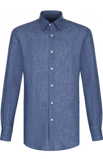 Льняная рубашка с воротником кент Ermenegildo Zegna