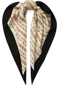 Шелковый платок с цветочным принтом и логотипом бренда Gucci