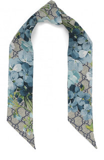 Шелковый шарф-бандо GG Blooms Gucci