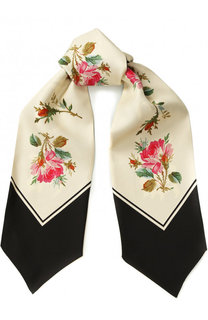 Шелковый шарф-бандо с цветочным принтом Gucci