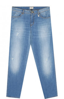 Джинсы с декоративными потертостями Armani Junior