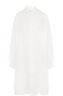 Однотонная удлиненная блуза с накладным карманом Yohji Yamamoto