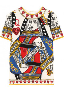 Мини-платье прямого кроя с принтом и пайетками Dolce &amp; Gabbana