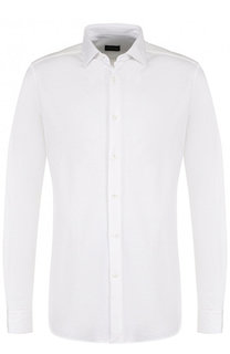 Хлопковая сорочка с воротником кент Ermenegildo Zegna