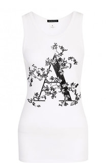 Приталенный хлопковый топ с принтом Ann Demeulemeester
