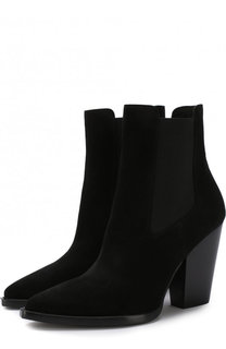 Замшевые ботильоны Theo на устойчивом каблуке Saint Laurent