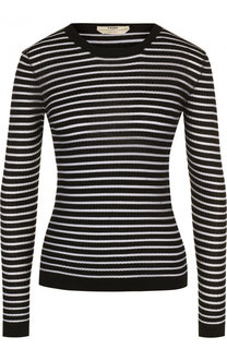 Шелковый пуловер в полоску с круглым вырезом Fendi