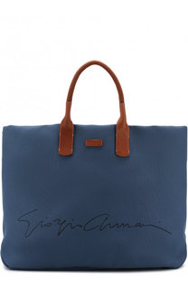 Текстильная дорожная сумка с плечевым ремнем Giorgio Armani