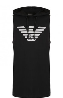 Хлопковый жилет с капюшоном Emporio Armani