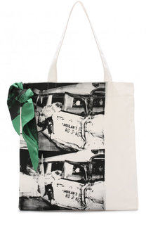 Хлопковая сумка-шоппер с принтом CALVIN KLEIN 205W39NYC