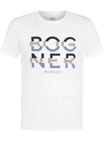 Хлопковая футболка с принтом Bogner