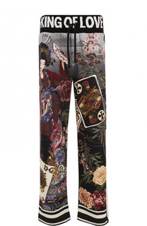 Хлопковые брюки свободного кроя с принтом Dolce &amp; Gabbana
