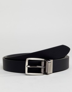 Узкий двусторонний кожаный ремень Ben Sherman - Черный