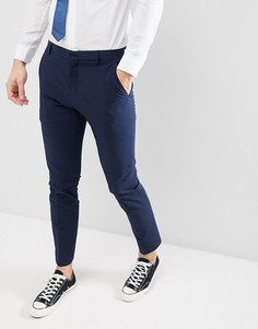 Узкие брюки из жатой ткани Selected Homme - Темно-синий