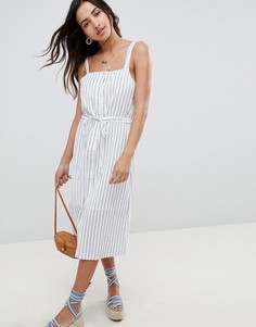 Платье миди в полоску с пуговицами ASOS DESIGN - Мульти