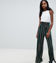 Широкие брюки в полоску со шнуровкой ASOS DESIGN Tall - Мульти