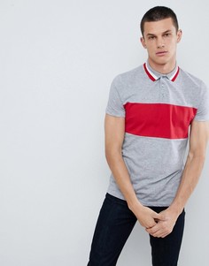 Футболка-поло в крапинку с контрастной вставкой ASOS DESIGN - Серый