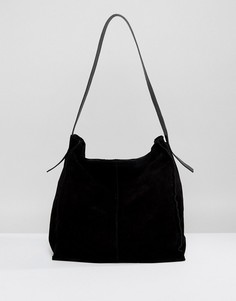 Контрастная замшевая сумка на плечо ASOS - Черный