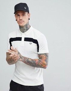 Белое фактурное поло со вставкой Fred Perry - Белый