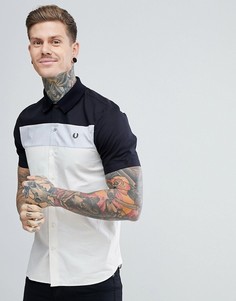 Черная рубашка колор блок с короткими рукавами Fred Perry - Черный