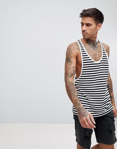 Майка-борцовка в черно-белую полоску ASOS DESIGN - Черный