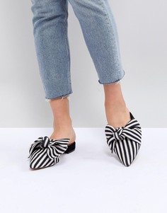 Балетки с бантиками и острым носком ASOS DESIGN - Мульти