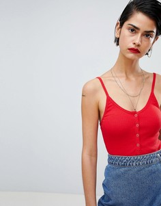 Боди на бретельках и с кнопками Missguided - Черный