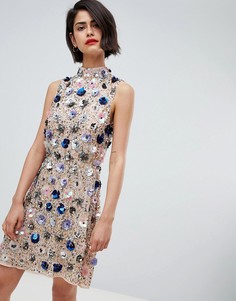 Платье мини с цветочной отделкой River Island - Розовый