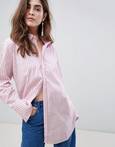 Асимметричная рубашка в полоску Gestuz Amatie - Розовый
