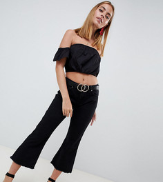 Укороченные расклешенные джинсы Missguided Petite - Черный