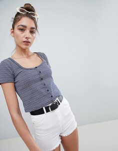 Топ в полоску с планкой на пуговицах ASOS DESIGN - Мульти