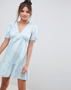Свободное хлопковое платье мини ASOS DESIGN - Синий