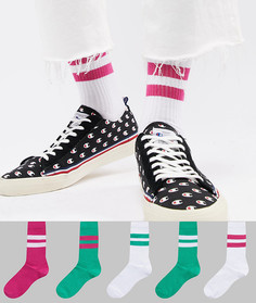 5 пар зеленых и розовых спортивных носков ASOS - Мульти