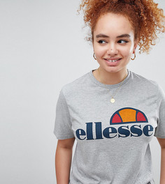 Футболка бойфренда с логотипом на груди Ellesse - Серый