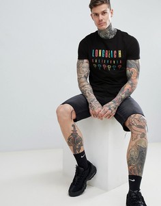 Футболка с принтом Long Beach ASOS DESIGN - Черный