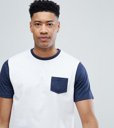 Футболка с контрастными рукавами и карманом Jacamo TALL - Белый