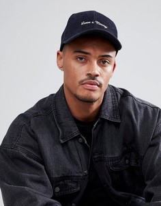 Вельветовая бейсболка с вышивкой ASOS DESIGN - Темно-синий