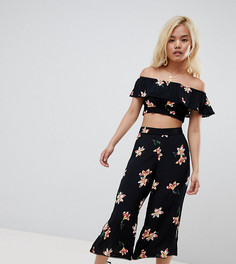 Широкие брюки с цветочным принтом Miss Selfridge Petite - Мульти