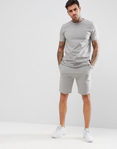 Серый свитшот с короткими рукавами и шорты скинни ASOS DESIGN - Серый