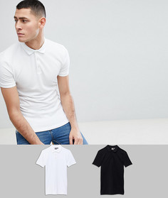 2 обтягивающих поло из пике ASOS DESIGN - Со скидкой - Мульти