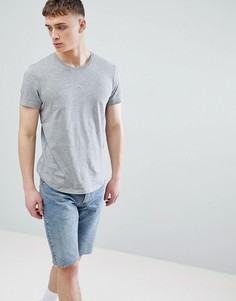 Длинная серая футболка с круглым вырезом Esprit - Серый