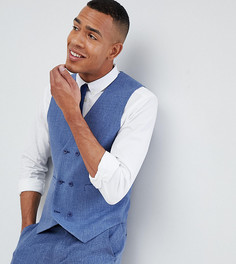 Жилет скинни с принтом на подкладке ASOS DESIGN Tall Wedding - Синий