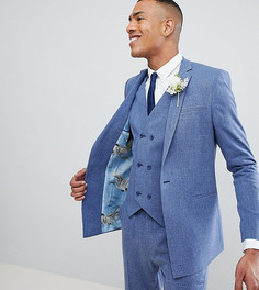 Пиджак скинни с принтом на подкладке ASOS DESIGN Tall Wedding - Синий