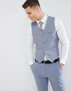 Голубой приталенный жилет ASOS DESIGN Wedding - Синий