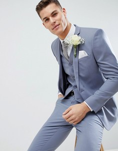 Голубой приталенный пиджак ASOS DESIGN Wedding - Синий
